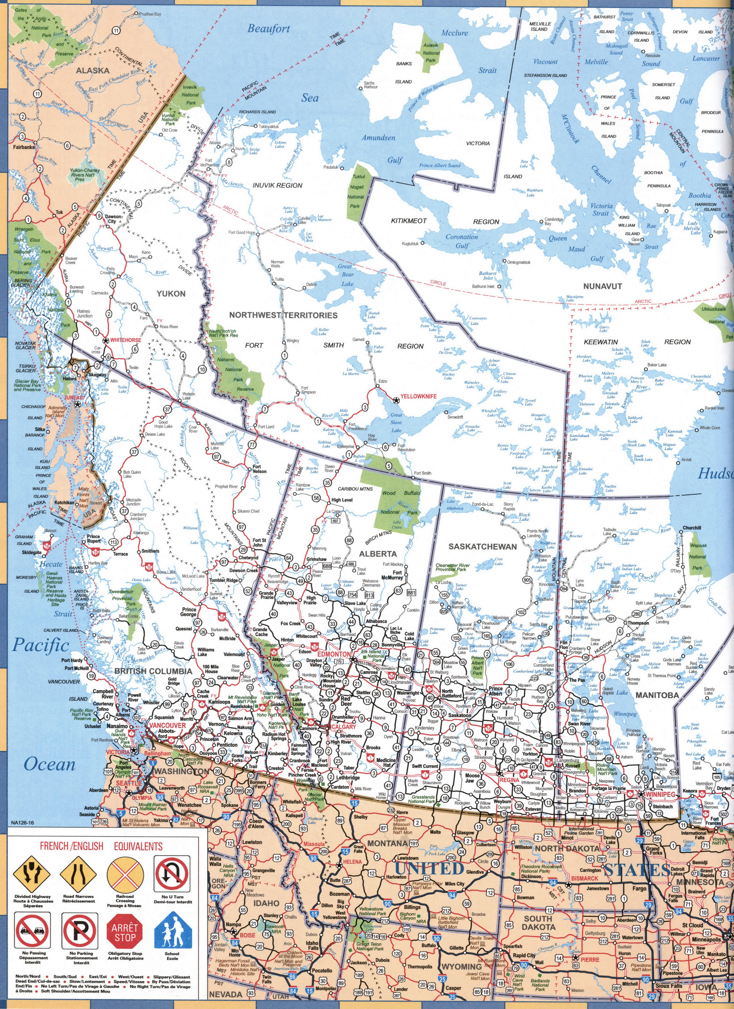 map western Canada