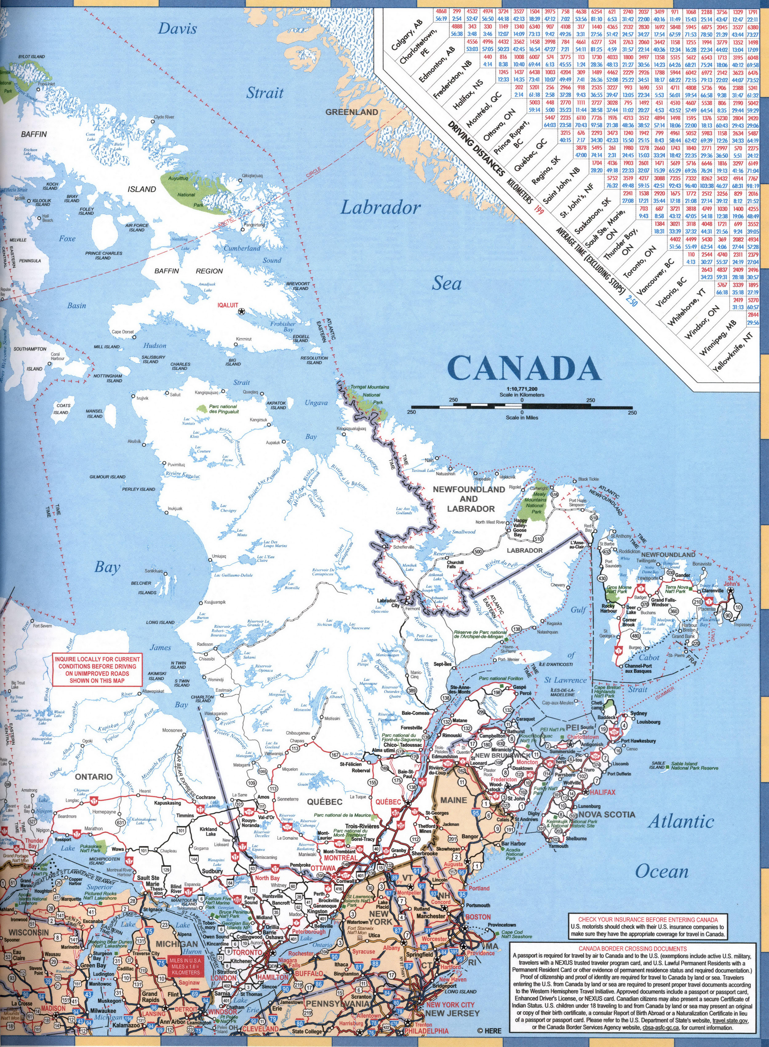 map eastern Canada