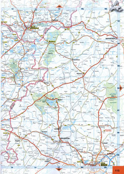 Map of roads in the region of Molodechno, Novopolotsk, Minsk in Belarus.