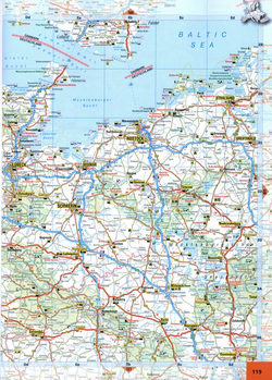 Detailed map of Central Germany Deutschland with cities