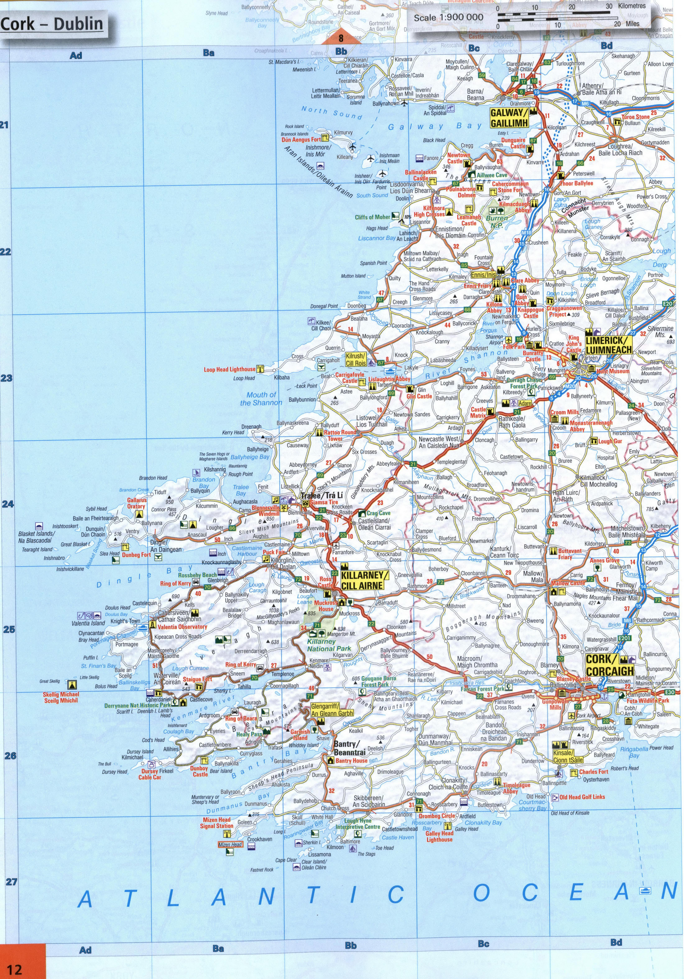 Coastal Map of Southwest Ireland