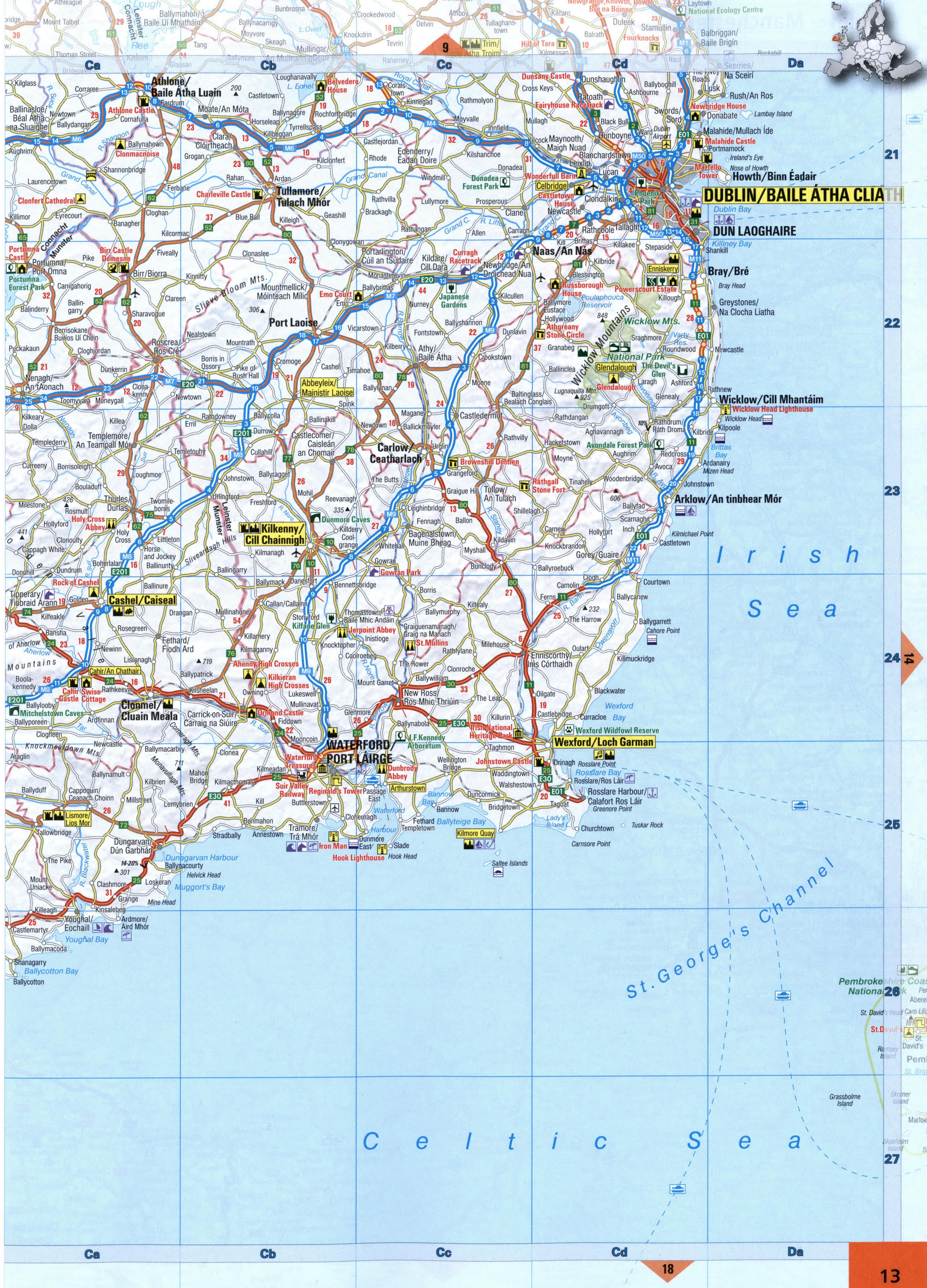 Coastal Map of Southeast Ireland