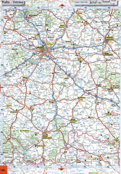 Road map of Czechia. Map of Czech Republic with cities