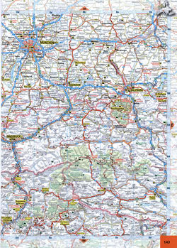 Map region Munchen, Innsbruck, Salzburg, Rosenheim in Germany 