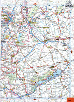 145 Detailed map of Austria. Map region Wien, Bratislava, Sopron, Gyor in Austria and Hungary
