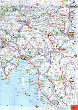 Road map of Croatia Hrvatska