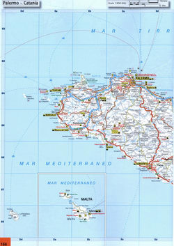 Road map of Sicilia or Sicily