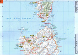 map of Sardegna or Sardinia with historical sites and popular tourist attractions