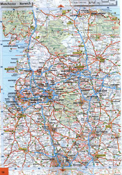 Road map of East England
