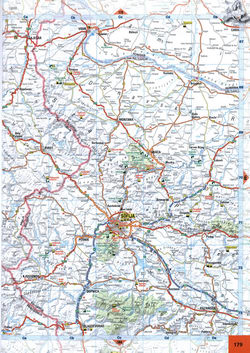 Map western Bulgaria region of Sofija, Blagoevgrad, Pernik, Vidin