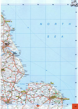 Road map of Eastern England