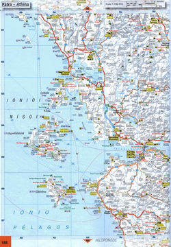 map of Greece or Ellada with historical sites 
