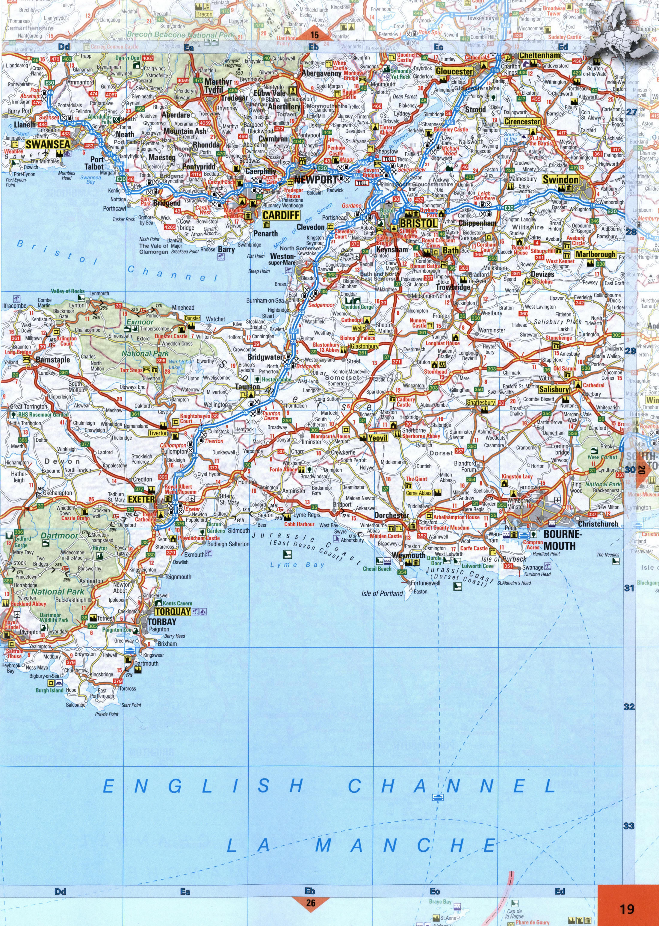 Coastal Map of southern England