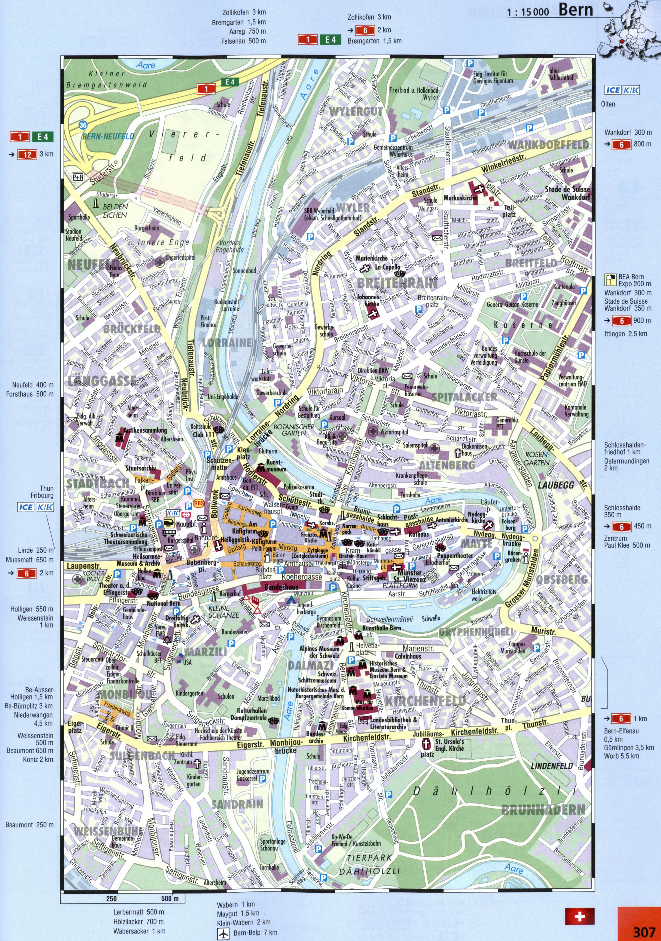street map of Bern Burn