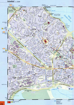 Map of west Istanbul Constantinople