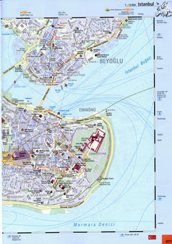 Map of east Istanbul Constantinople