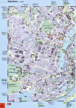 Detailed street map of Copenhagen Kobenhavn
