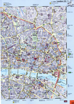Detailed street map of southeast London