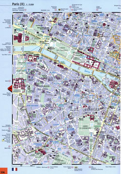 Detailed map of Paris around Montparnasse, Jardin des Luxembourg