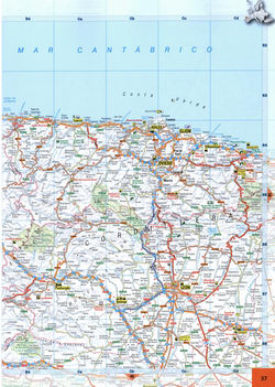 36 Map of Spain. Detailed map of Galicia and Castile