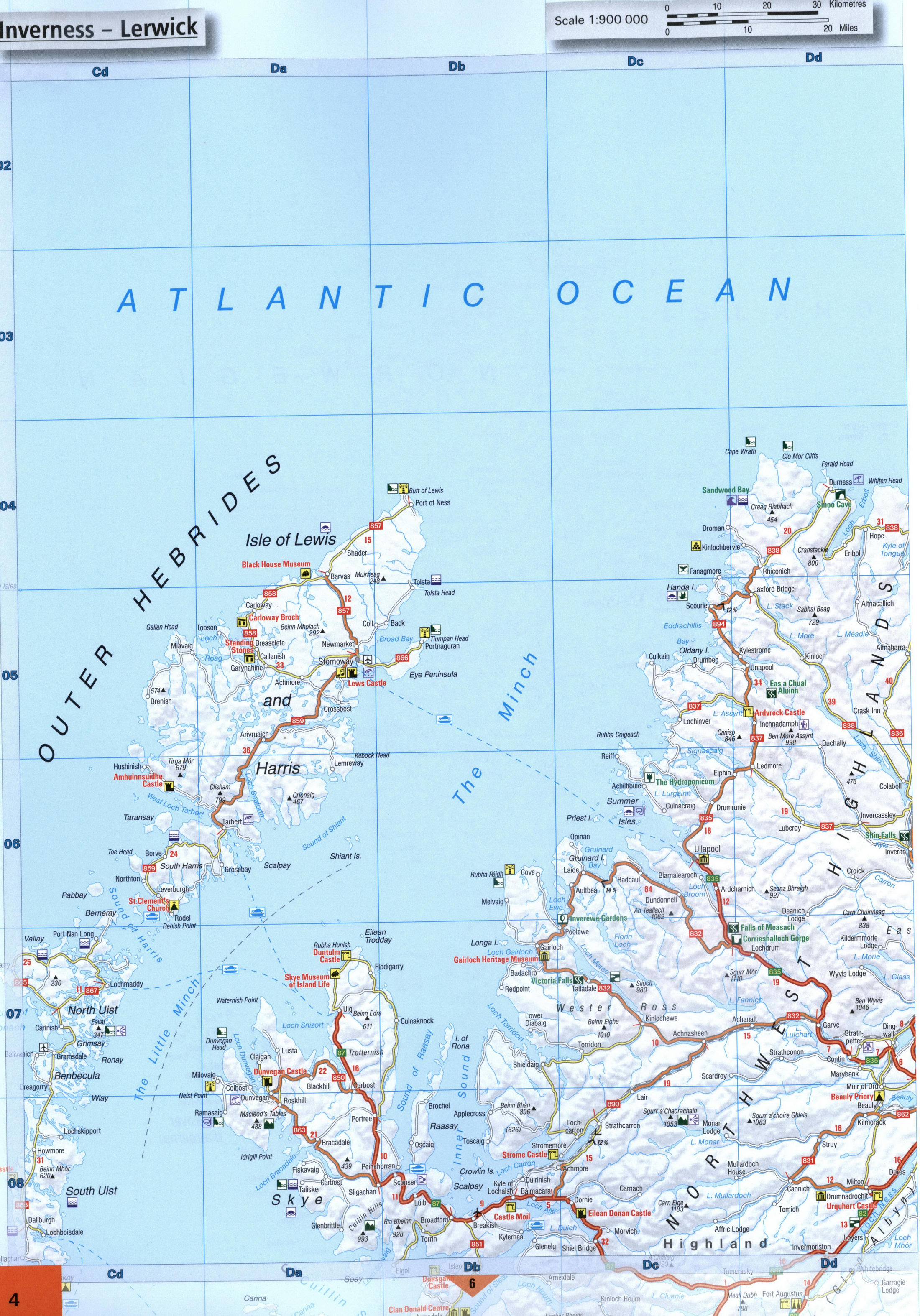 map of Northwest Highlands in Scotland