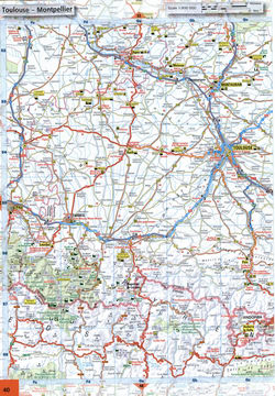 Road map of Southern France
