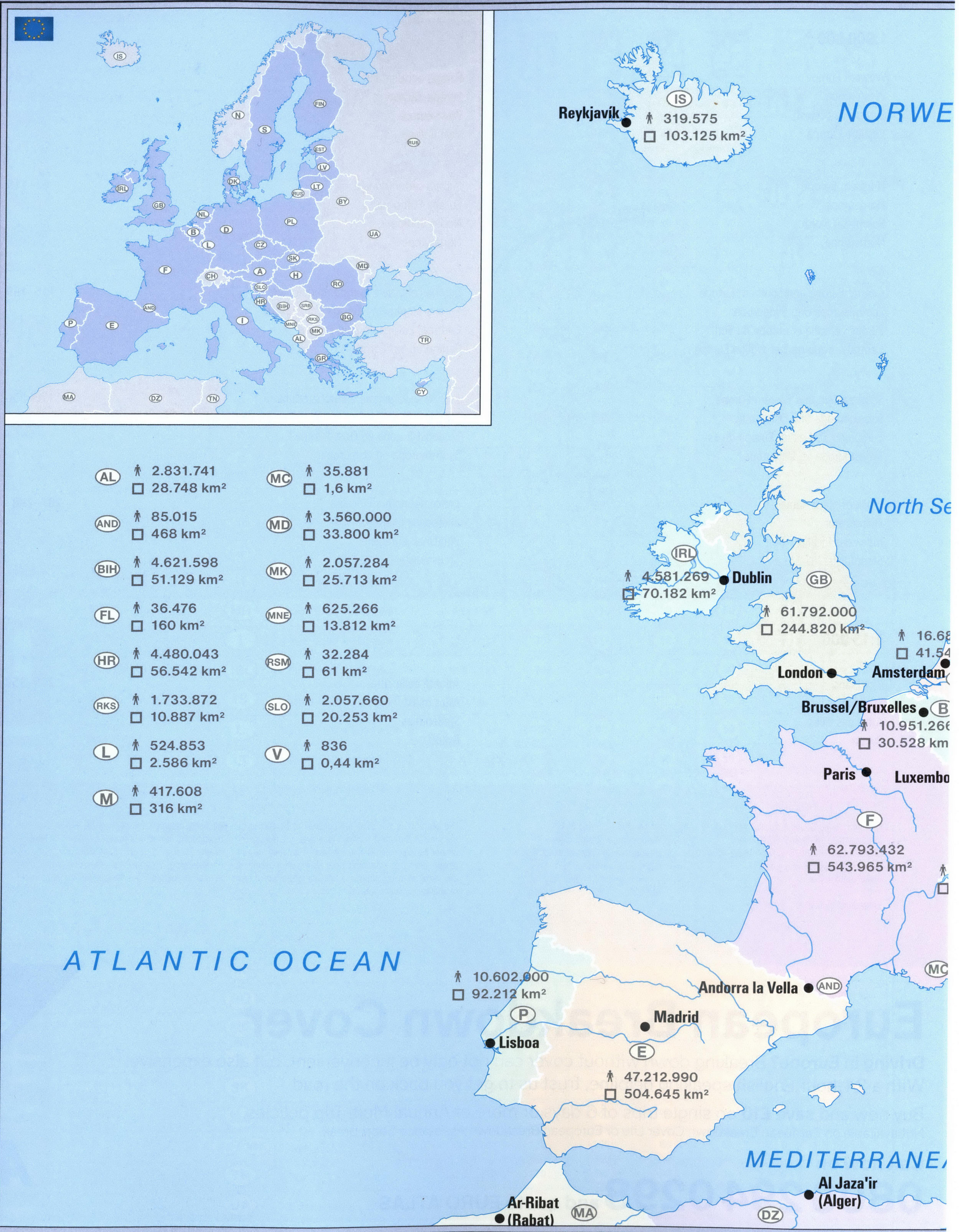 Western Europe map