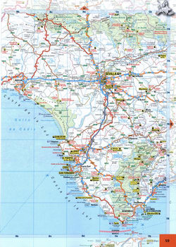 Detailed map of Southern Spain Espana