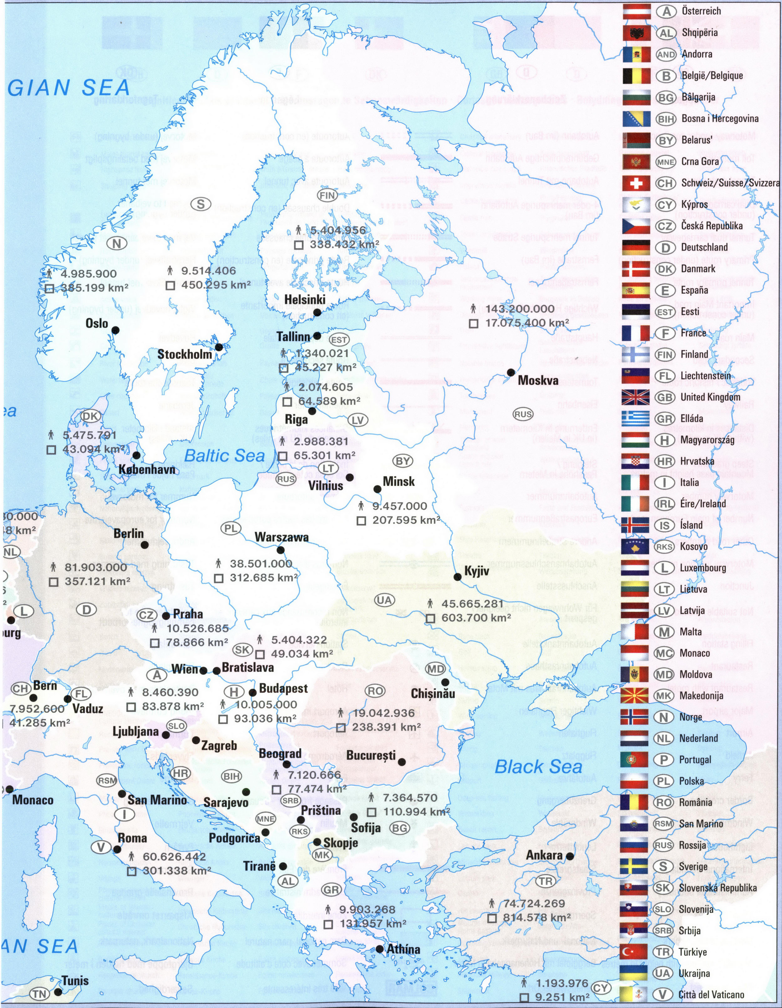 Central and eastern Europe map