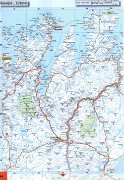 Road map of Northern Finland or Suomi