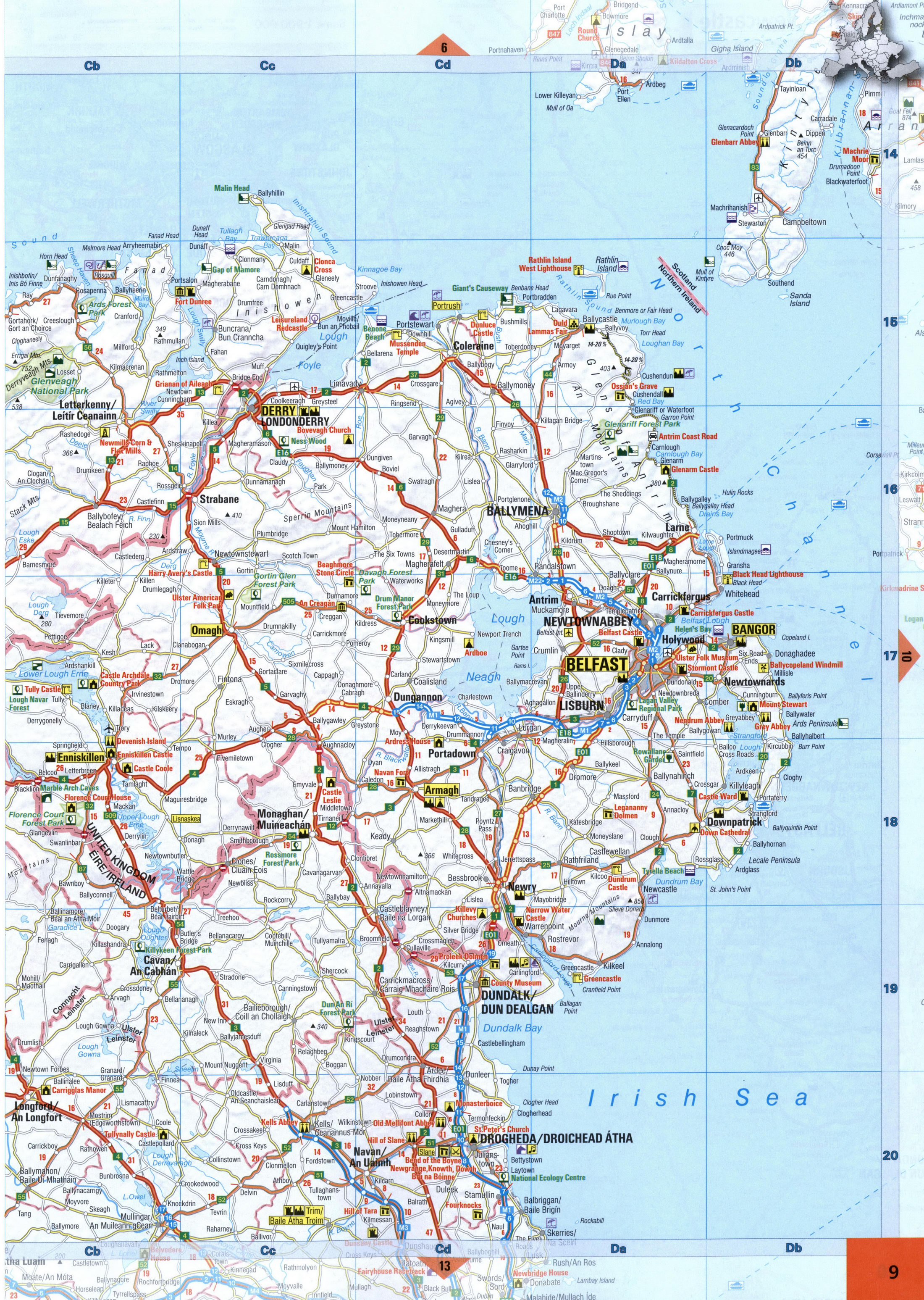 map of Northern Ireland and North Channel