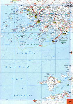 Detailed map of Estonia Eesti with cities and roads