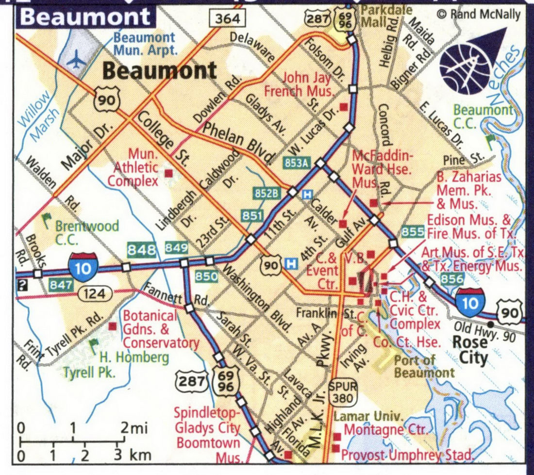 Map of Beaumont city