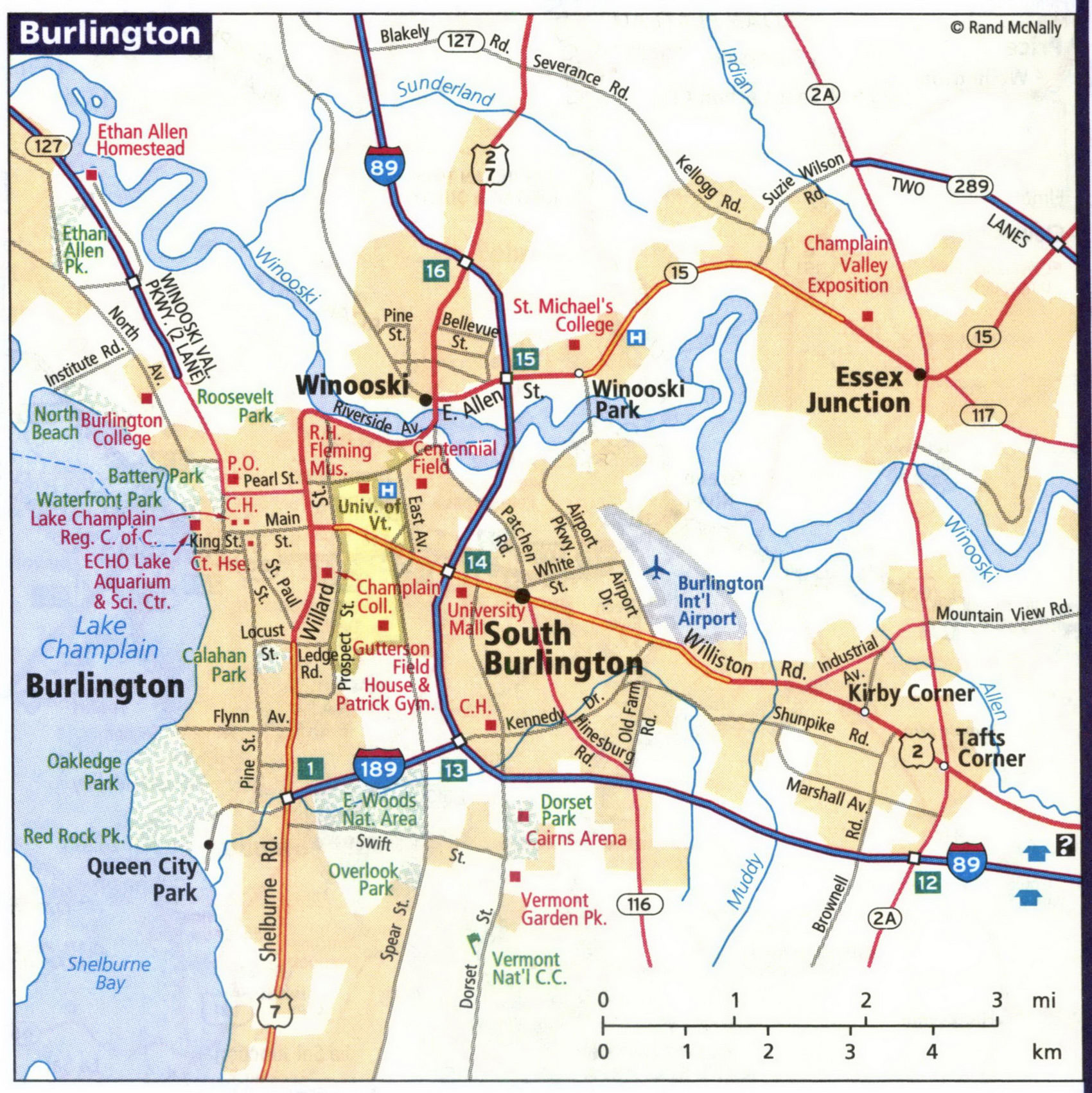 Map of Burlington city