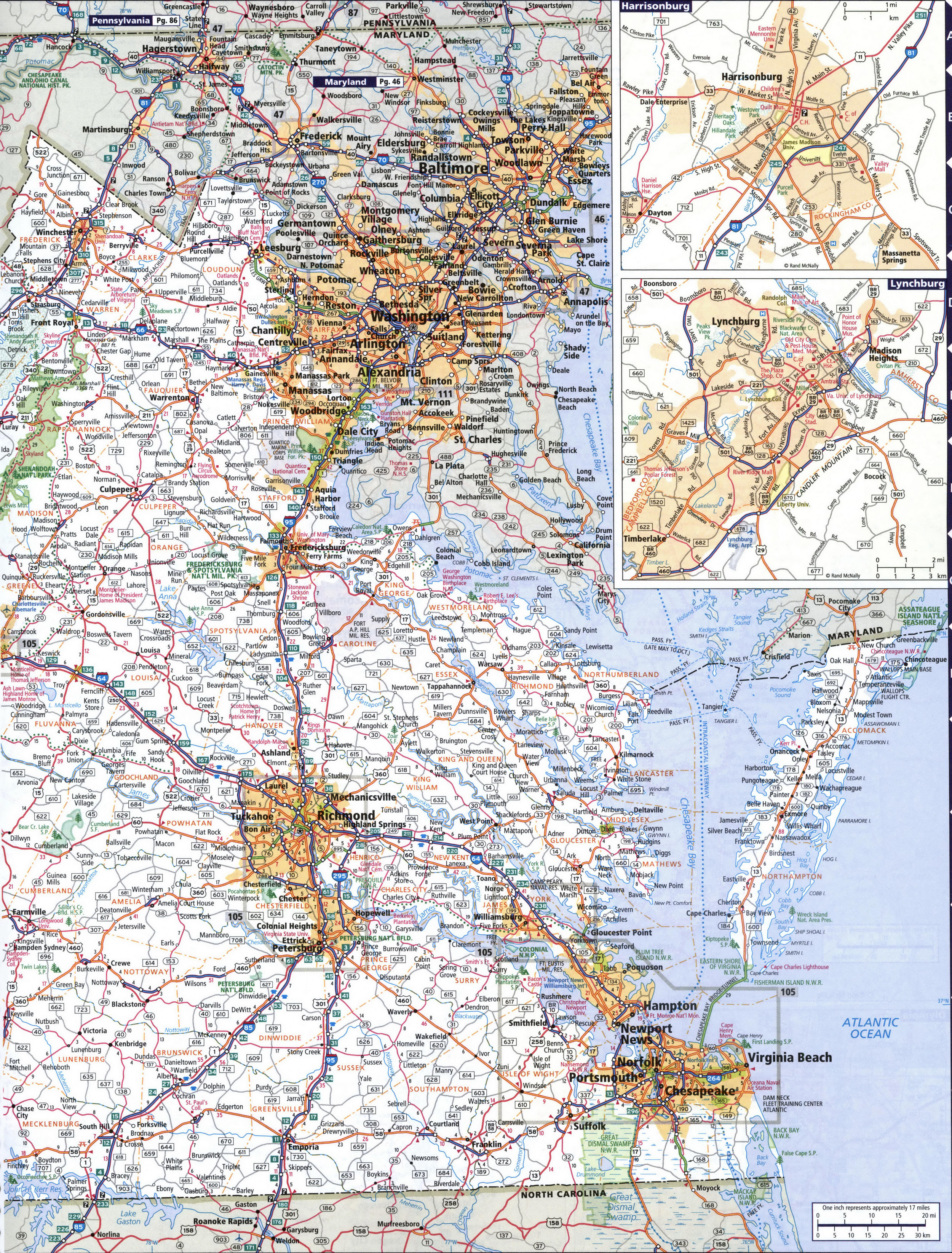 Map of Virginia eastern path