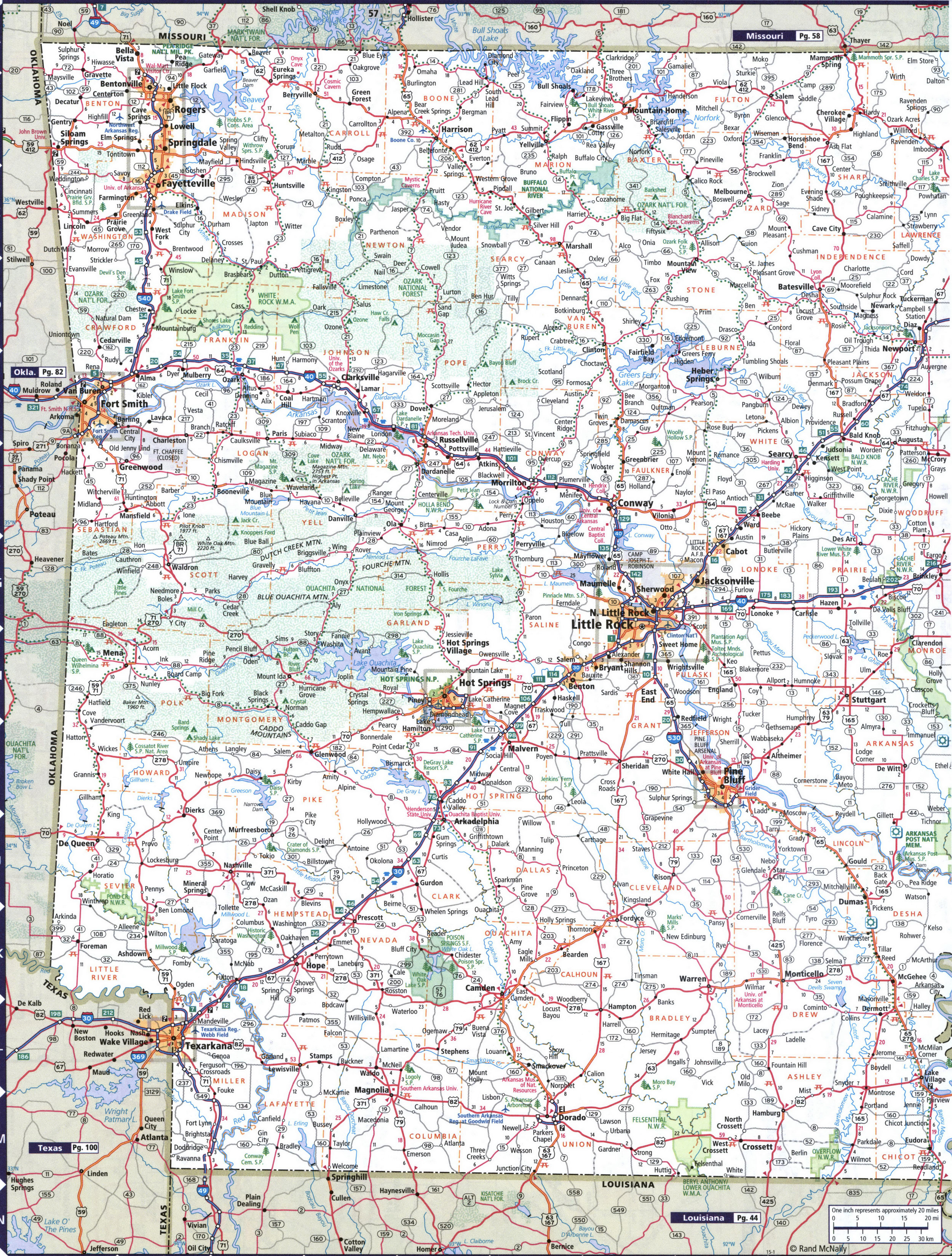 Map of western Arkansas