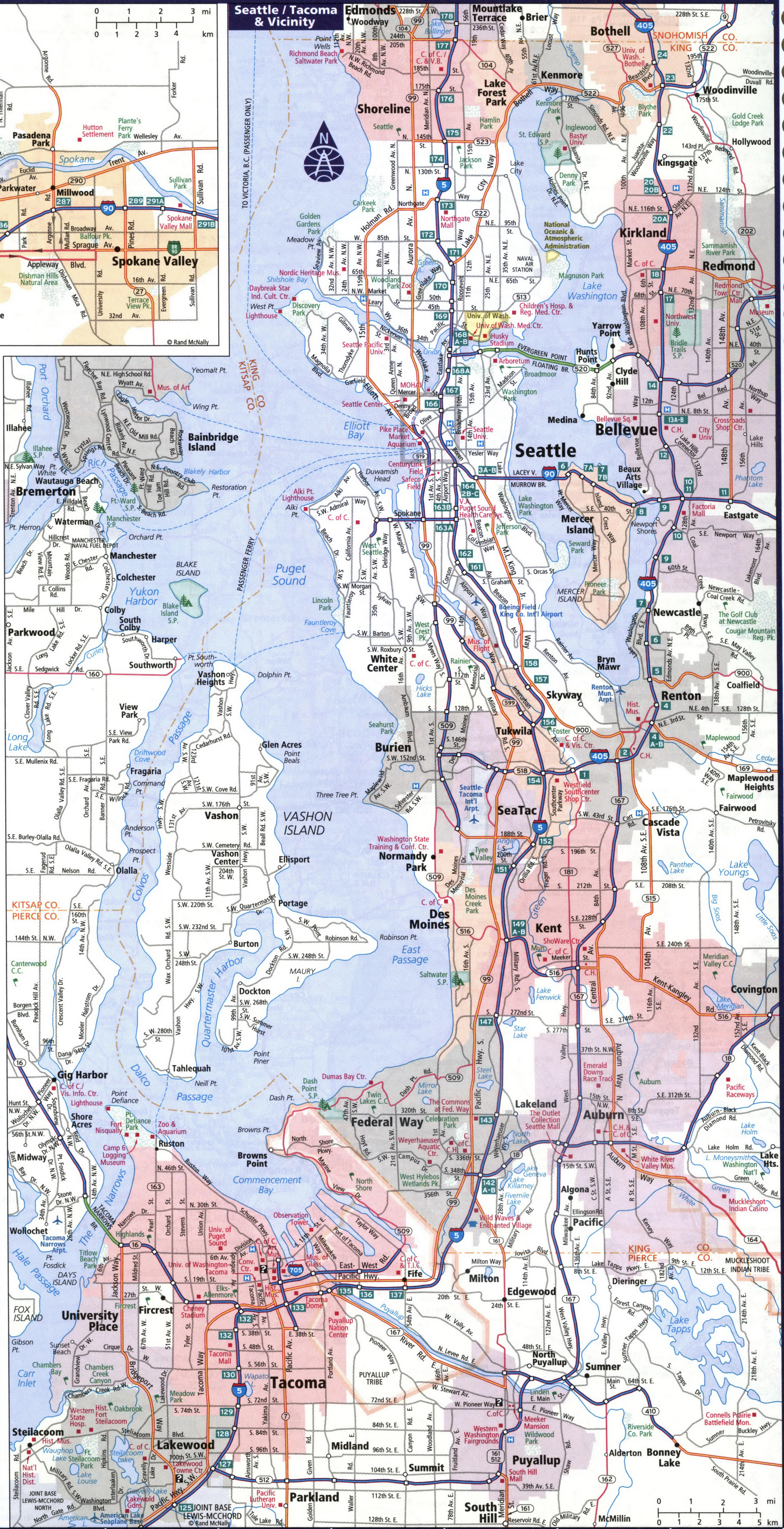 Map of Seattle and vicinity