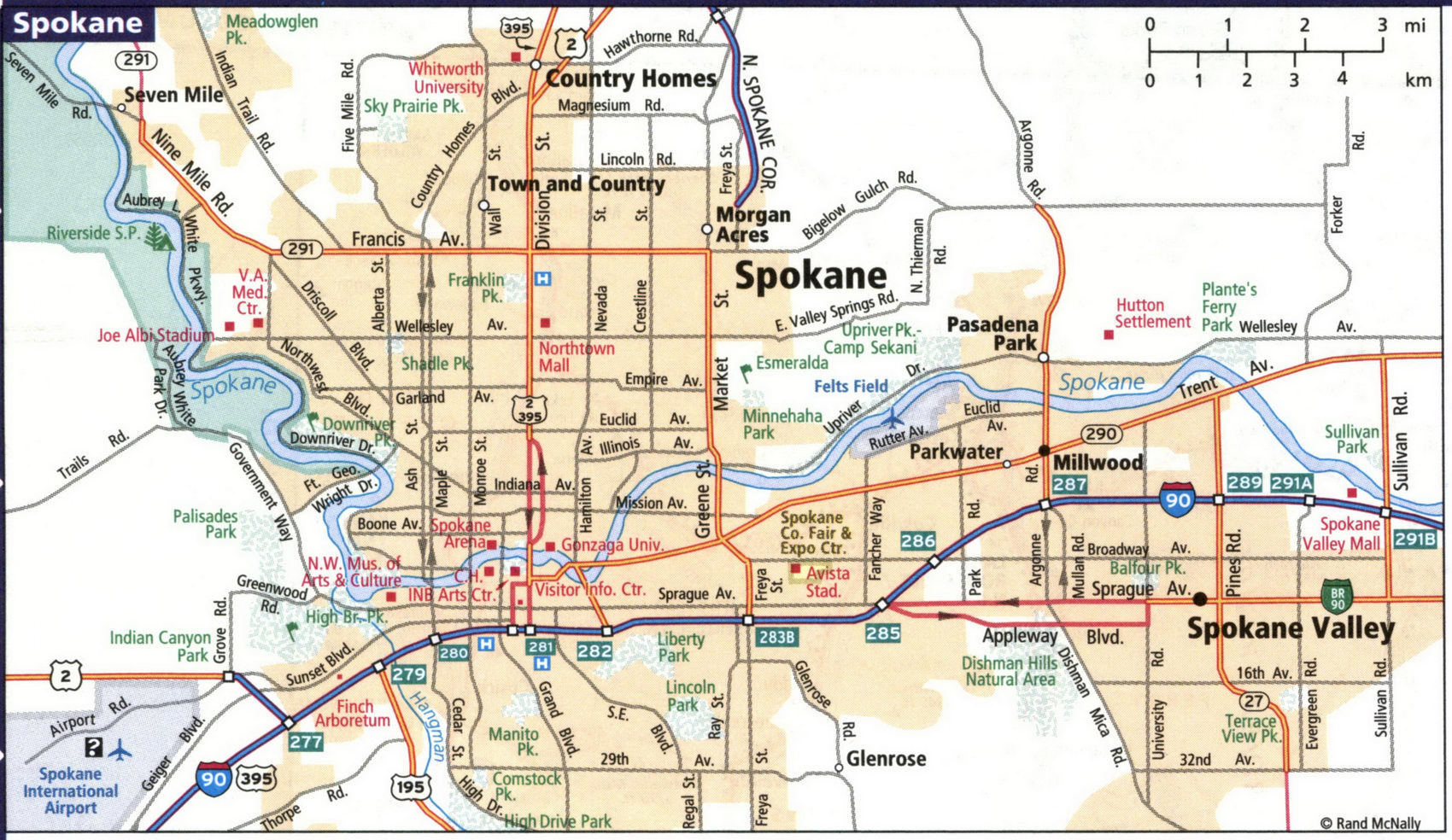 Map of Spokane