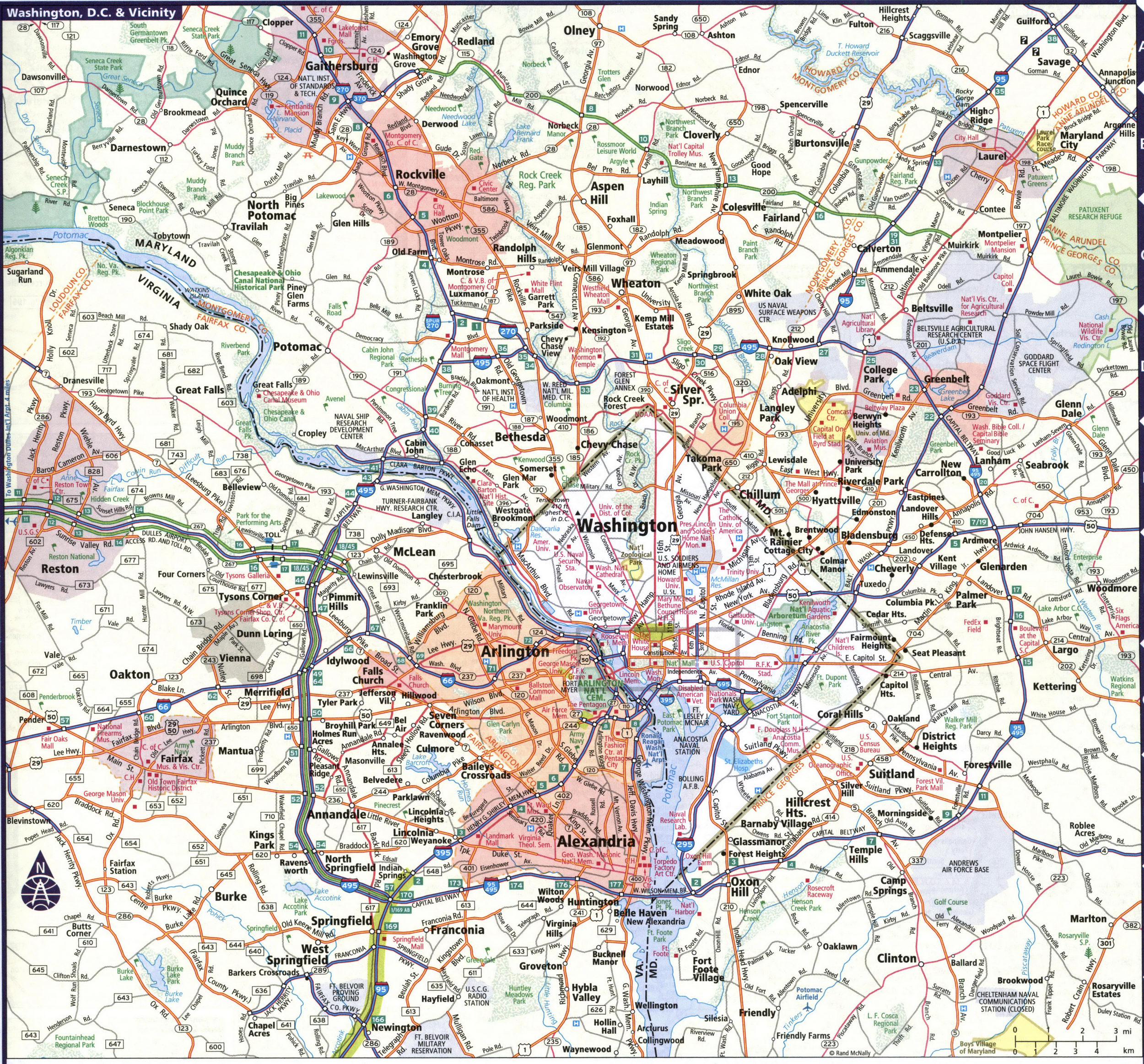Map of Washington DC and vicinity