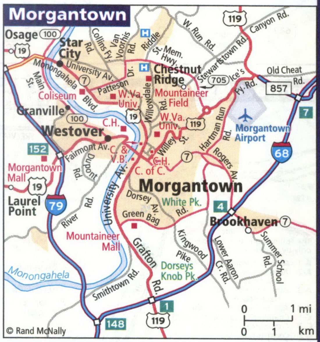 Map of Morgantoun