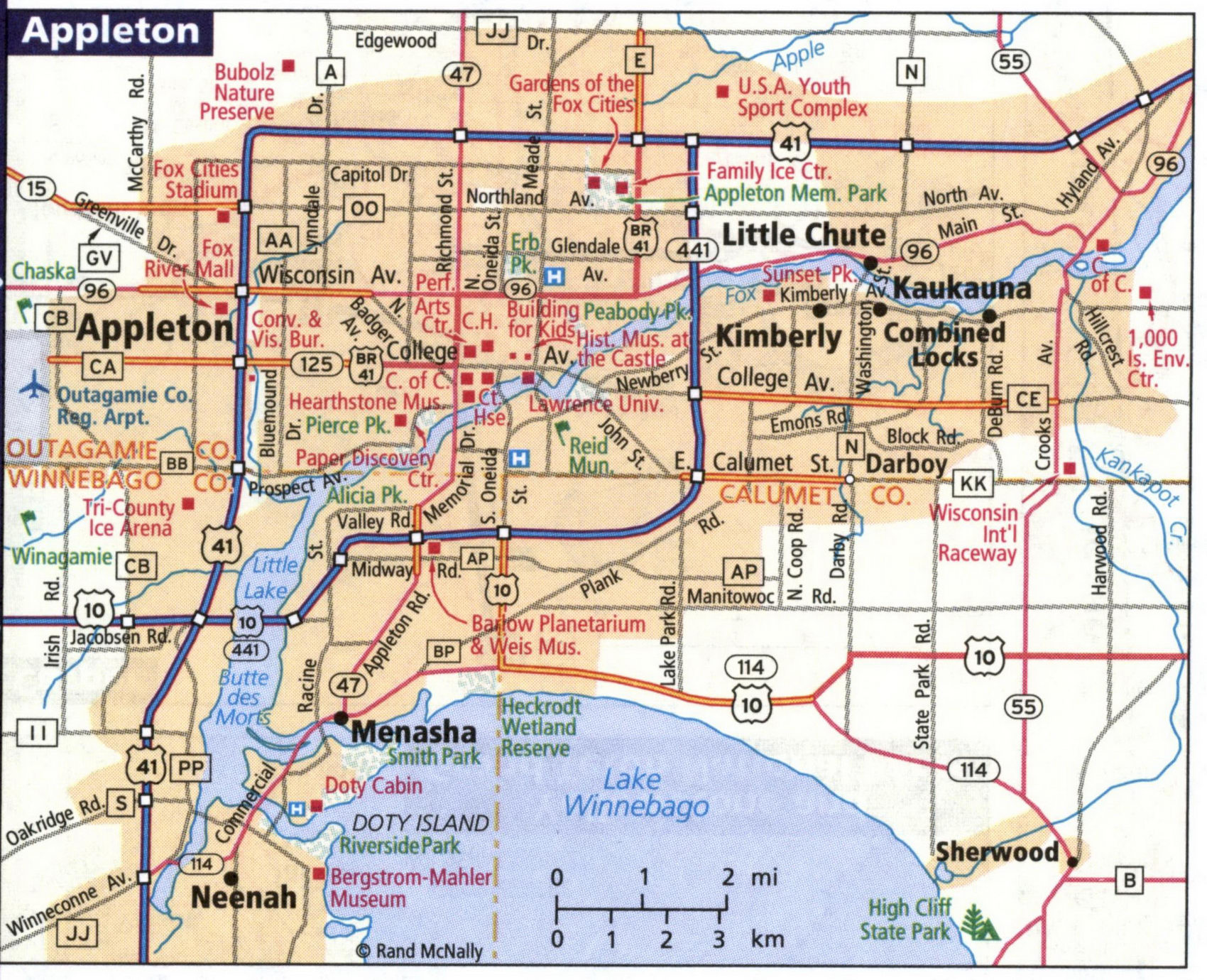 Map of Appleton