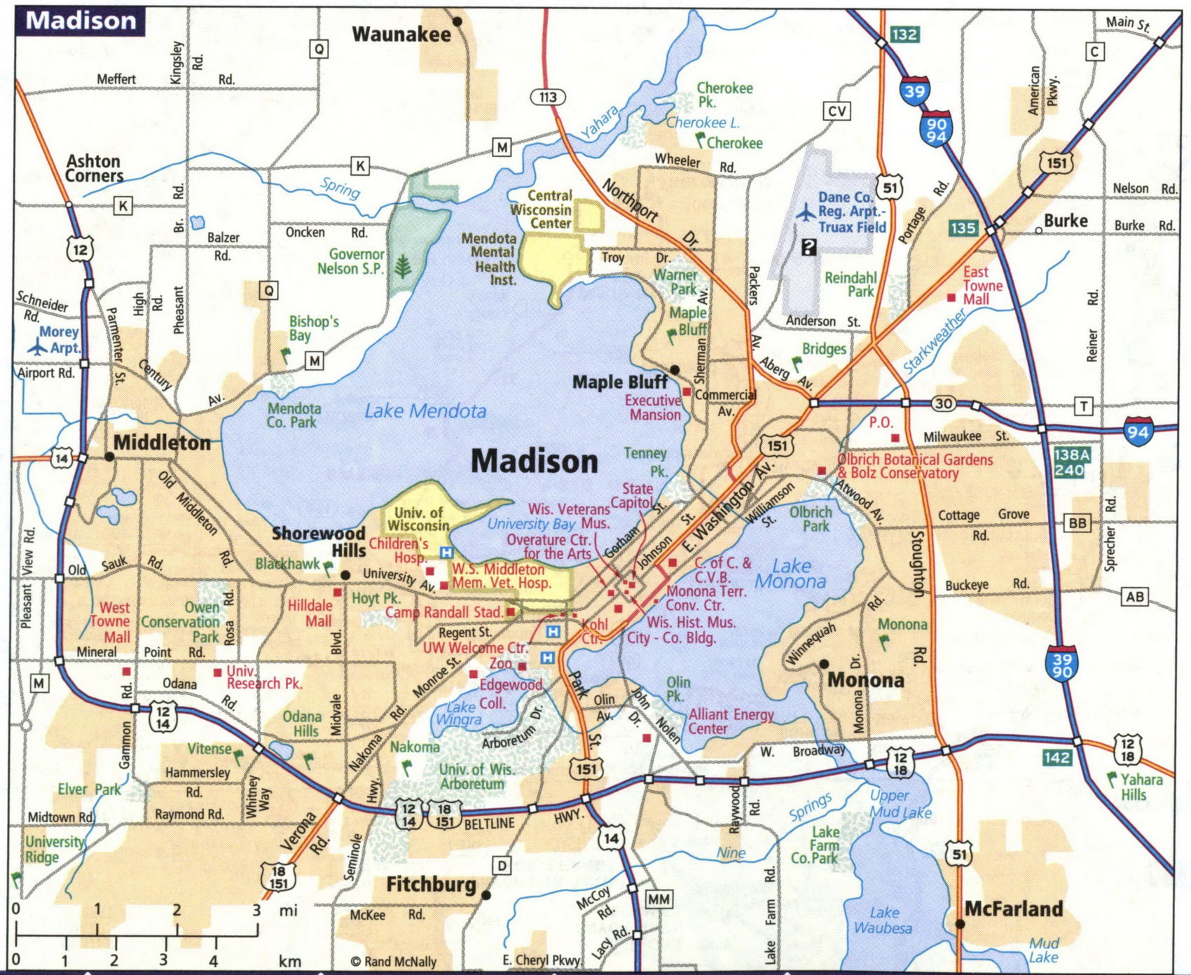 Map of Madison city
