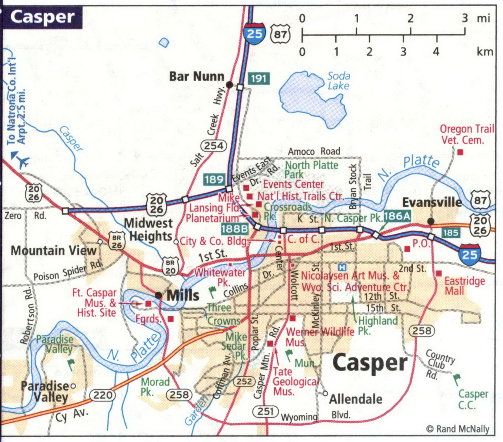 Map of Casper city