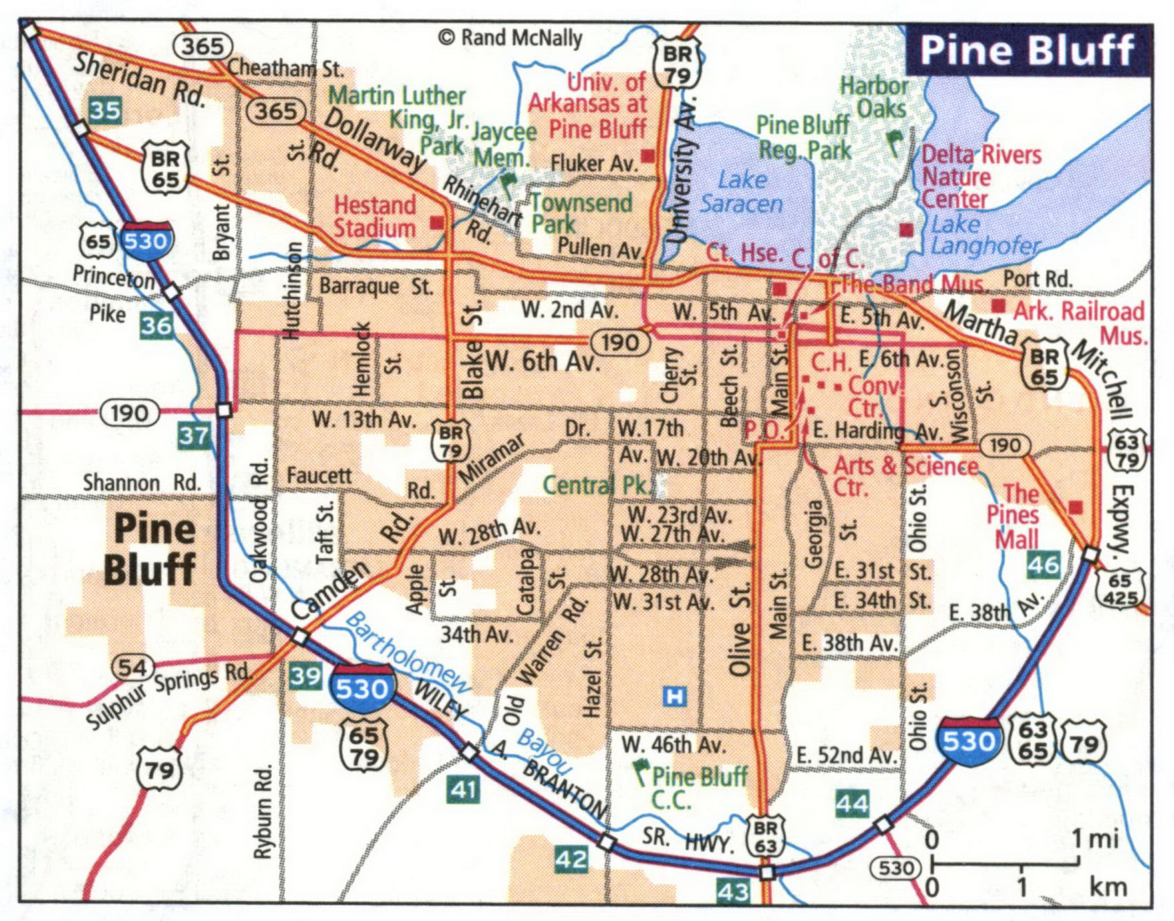 Map of Pine Bluff