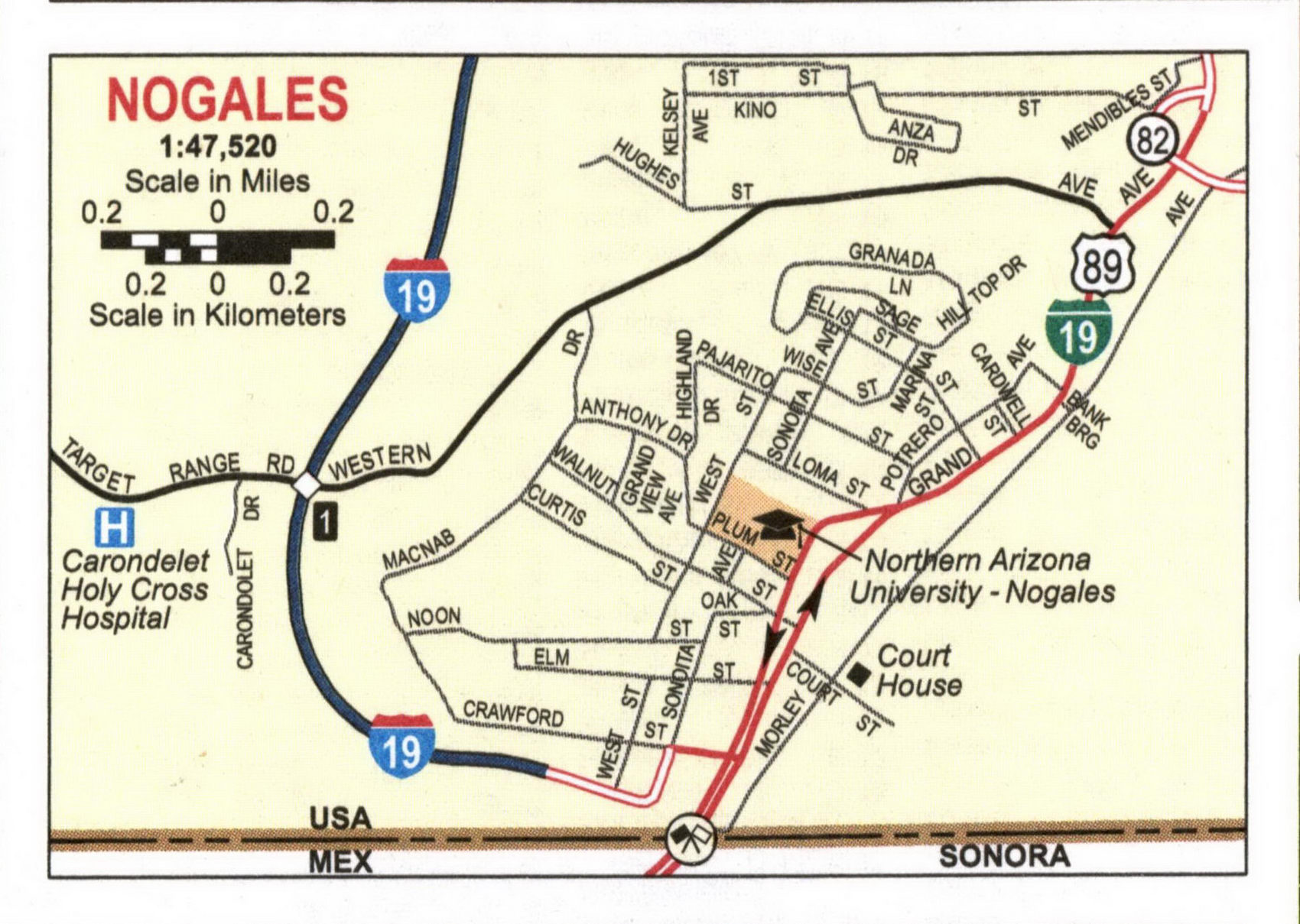 Map of Nogales
