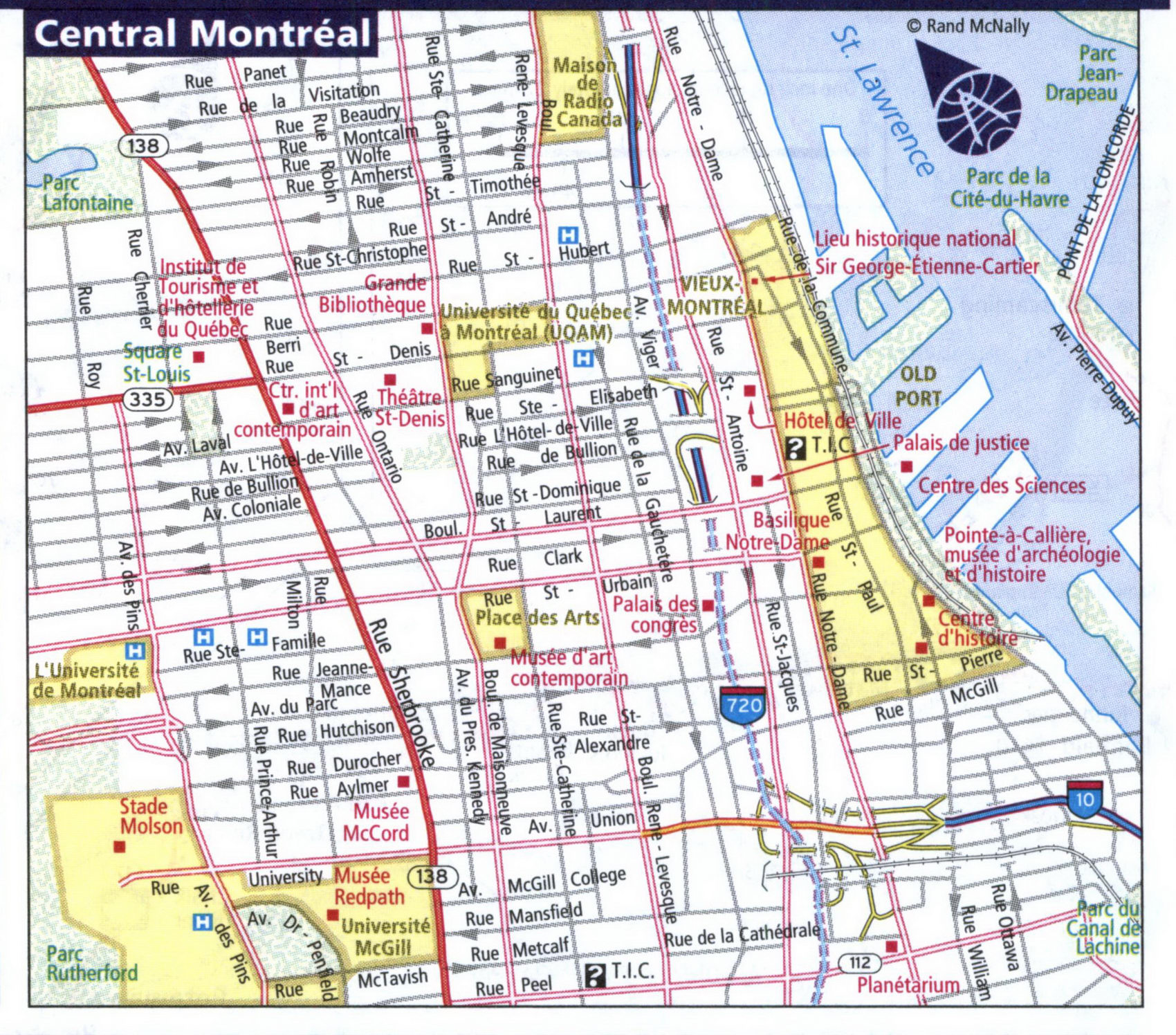 Map of Central Montreal