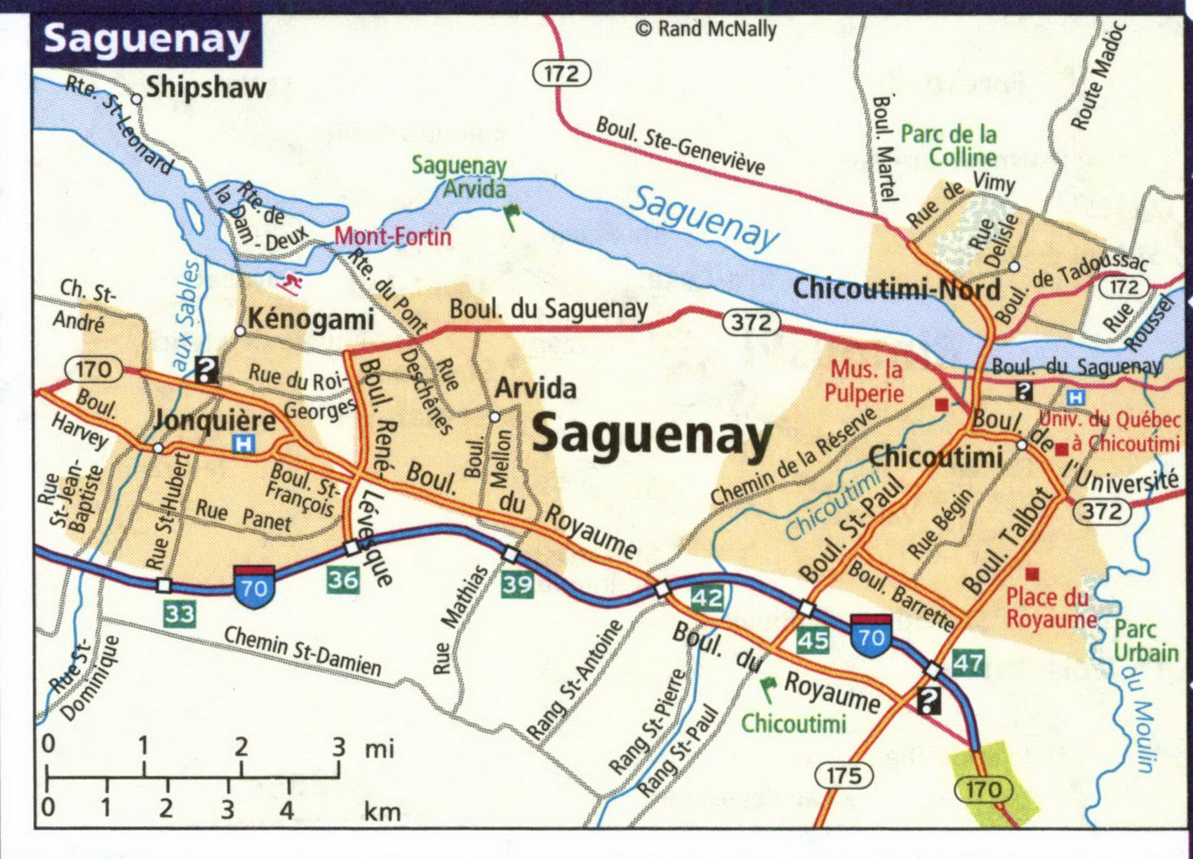 Map of Saguenay