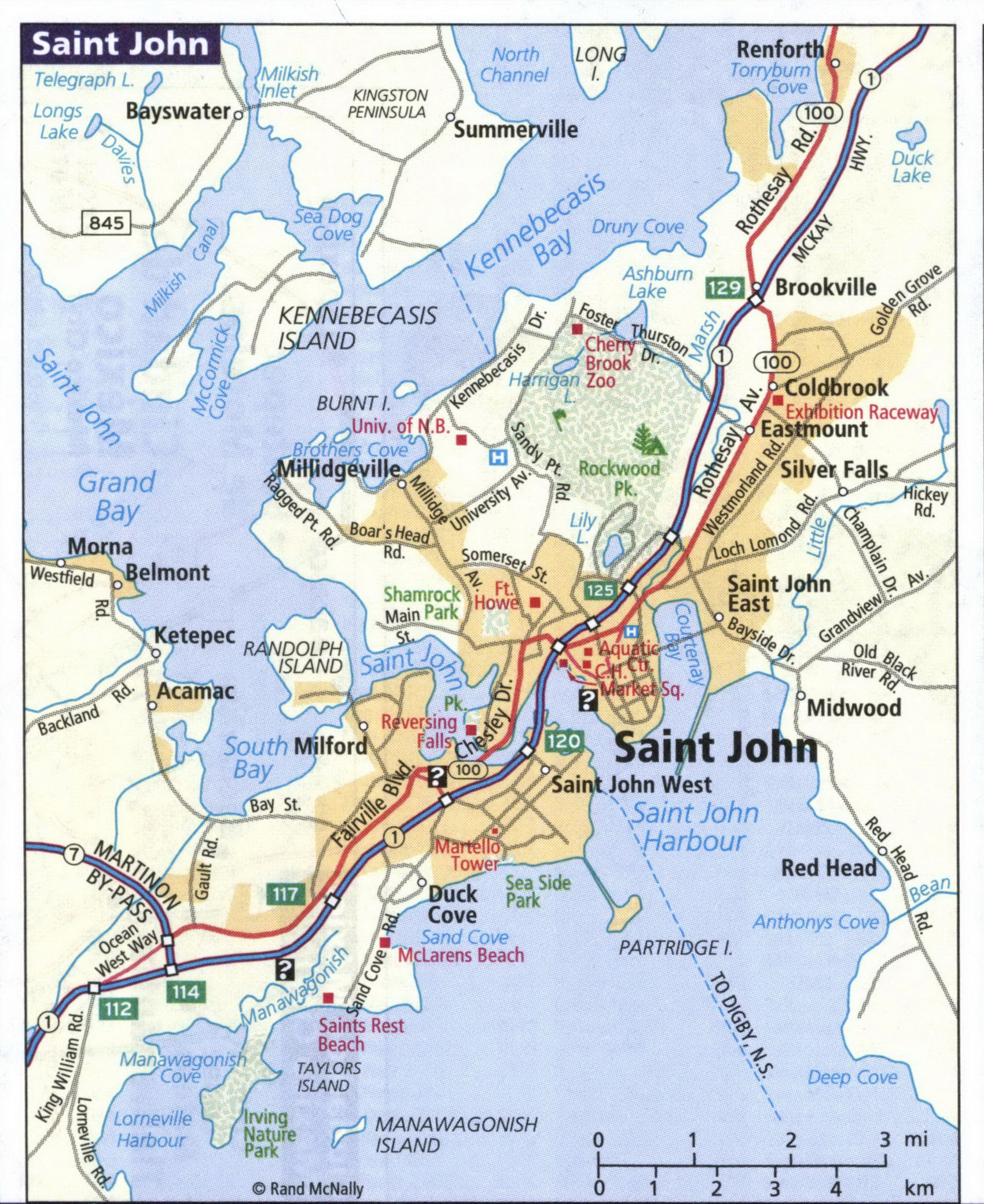 Map of Saint John