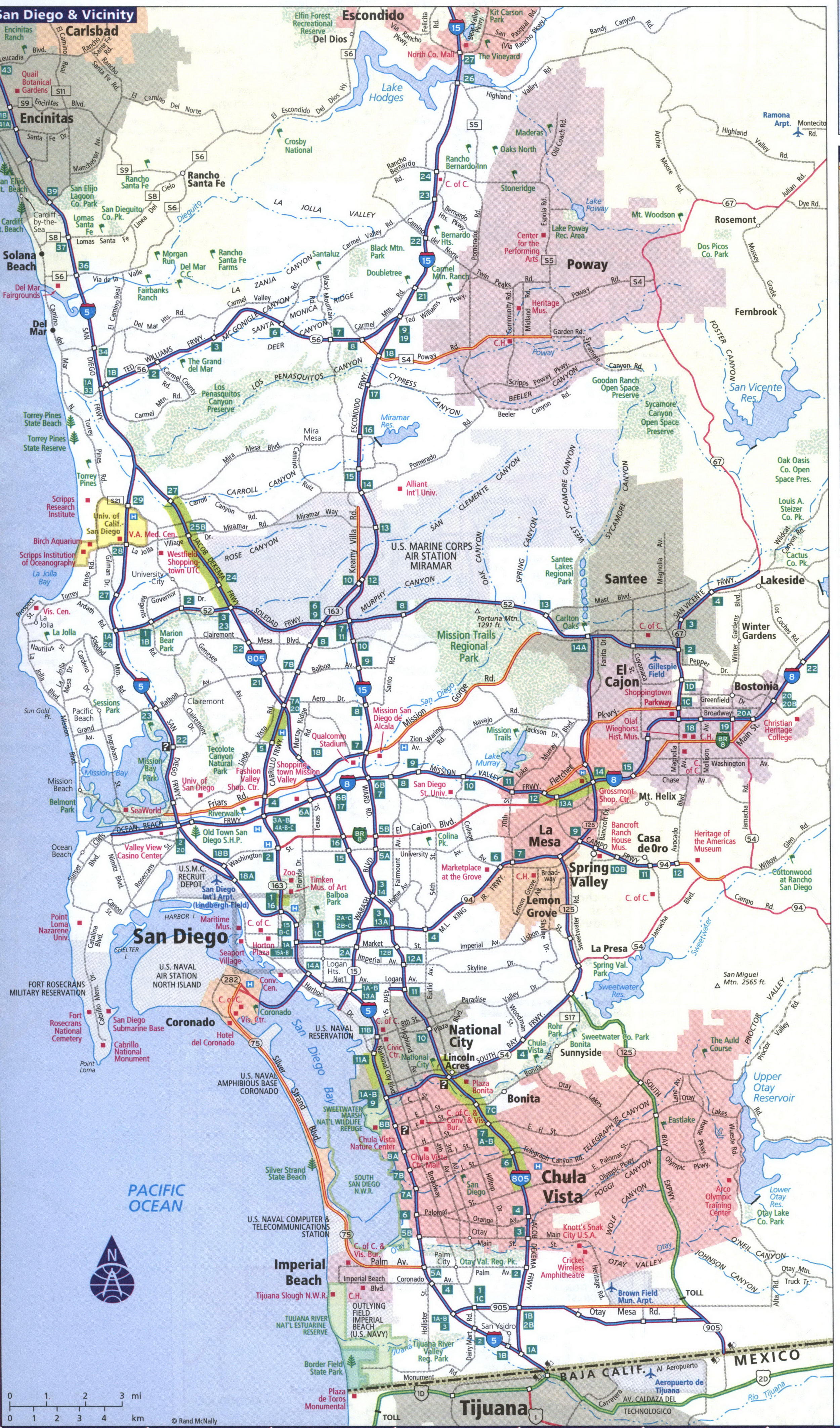 Map of San Diego and vicinity