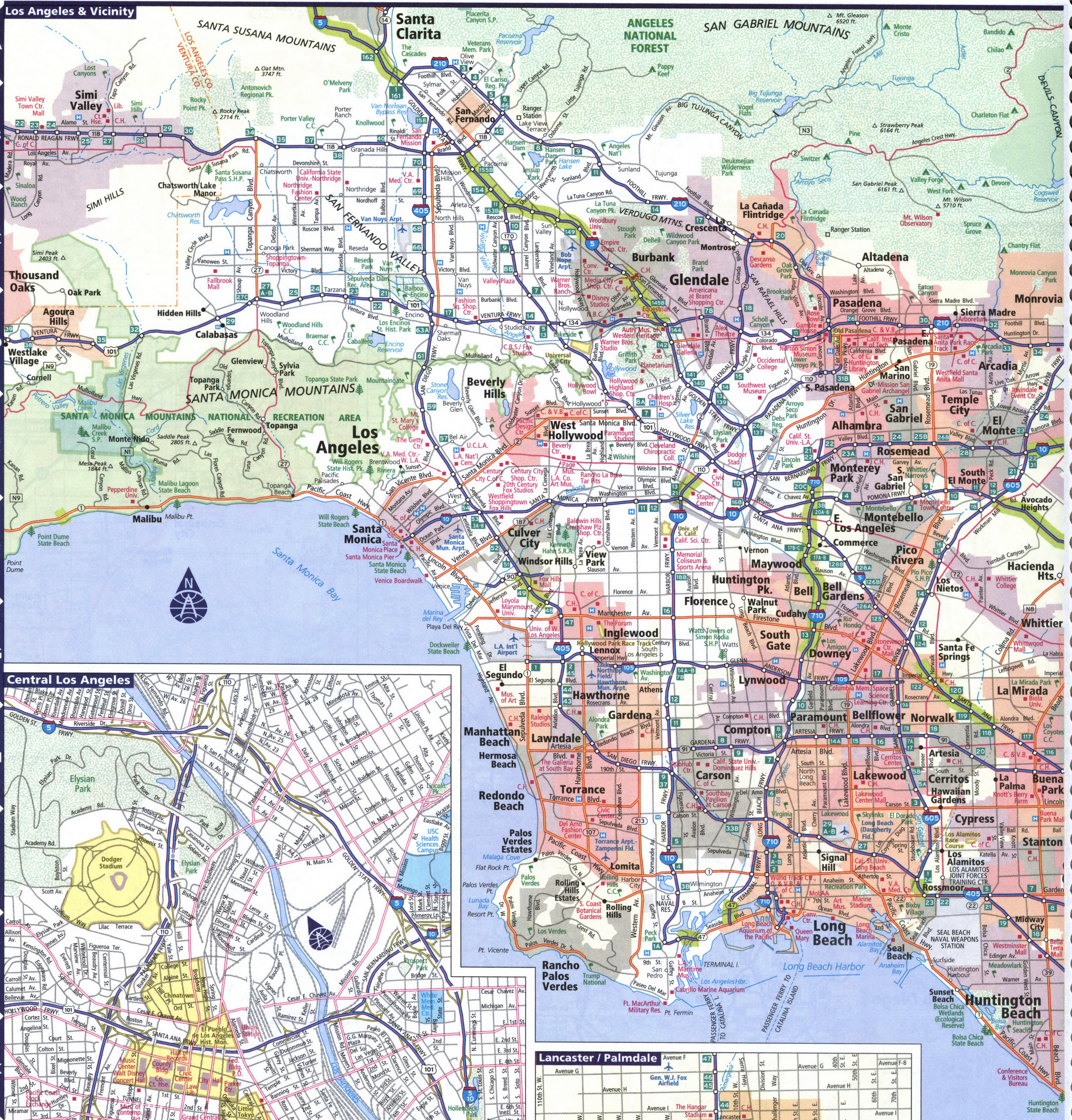 Map of Los Angeles and vicinity
